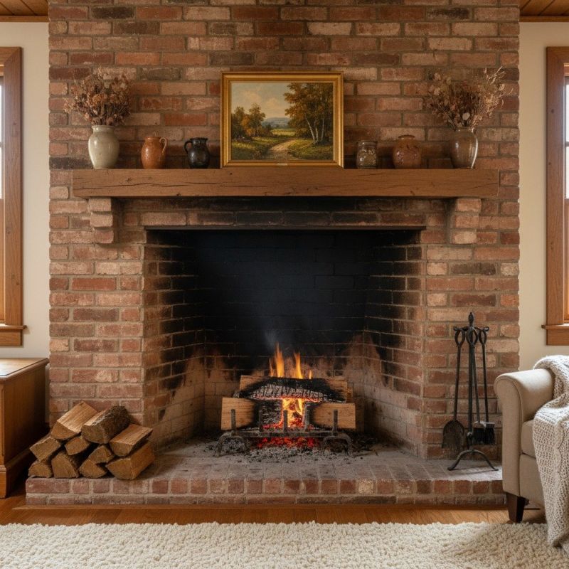 Brick Mantel Installation